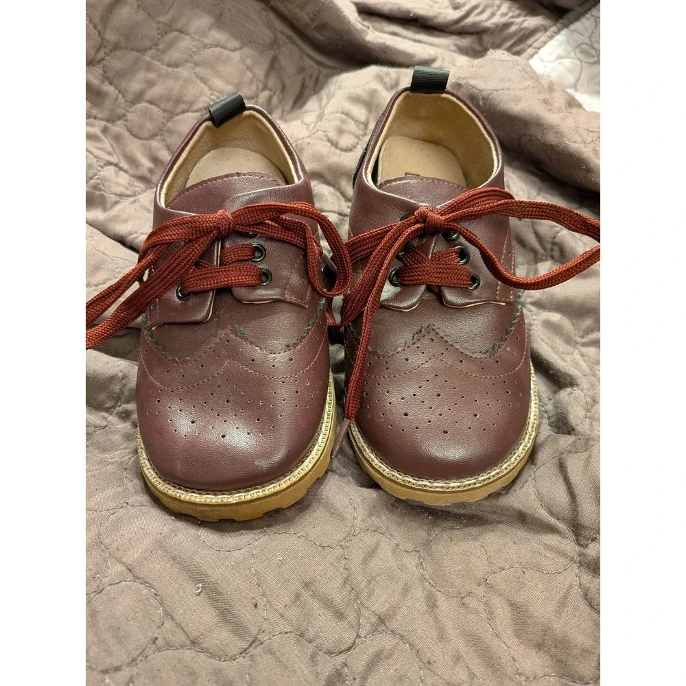CCTWINS KIDS Unisex Burgundy Leather URO‎ Shoes Size 30 (Approx. 12.5)